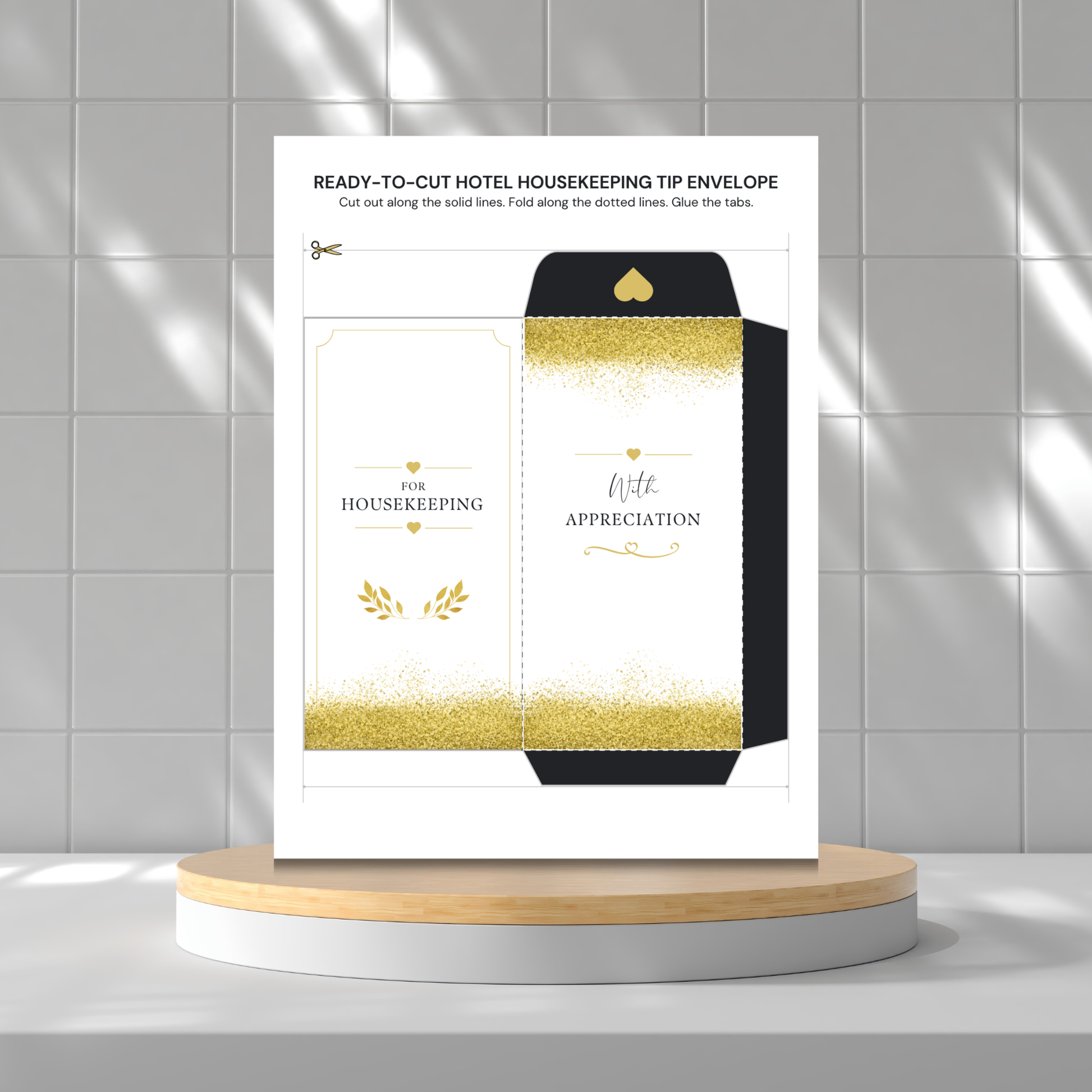 Printable bundle of 10 hotel housekeeping tip envelopes featuring botanical, minimalist, floral, beach, mountain lodge, family travel, luxury gold, heartfelt gratitude, and holiday-themed printable money holders for hotel staff appreciation.