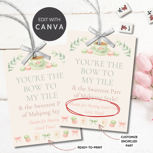 Decorative card with text and graphics on a wooden surface, featuring the Canva logo.