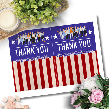 Printable Labor Day Thank You Cards - 5x7 size, featuring a patriotic design, perfect for employee appreciation and recognition, with bonus 5x7 file