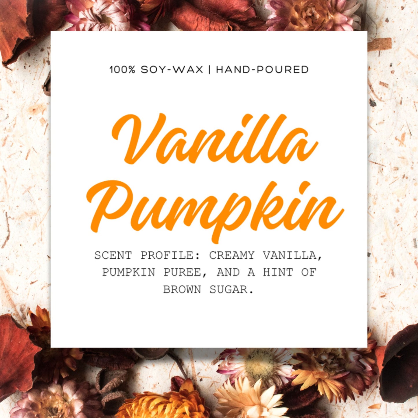 A set of 10 customizable Fall-themed candle labels for scents like Apple Pie, Caramel Pecan, and Vanilla Pumpkin. These 2.75-inch square labels are perfect for adding a personalized touch to handmade or store-bought candles and are available as editable templates.