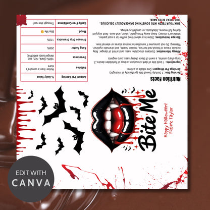 Halloween-themed flyer with vampire design and text on a white background