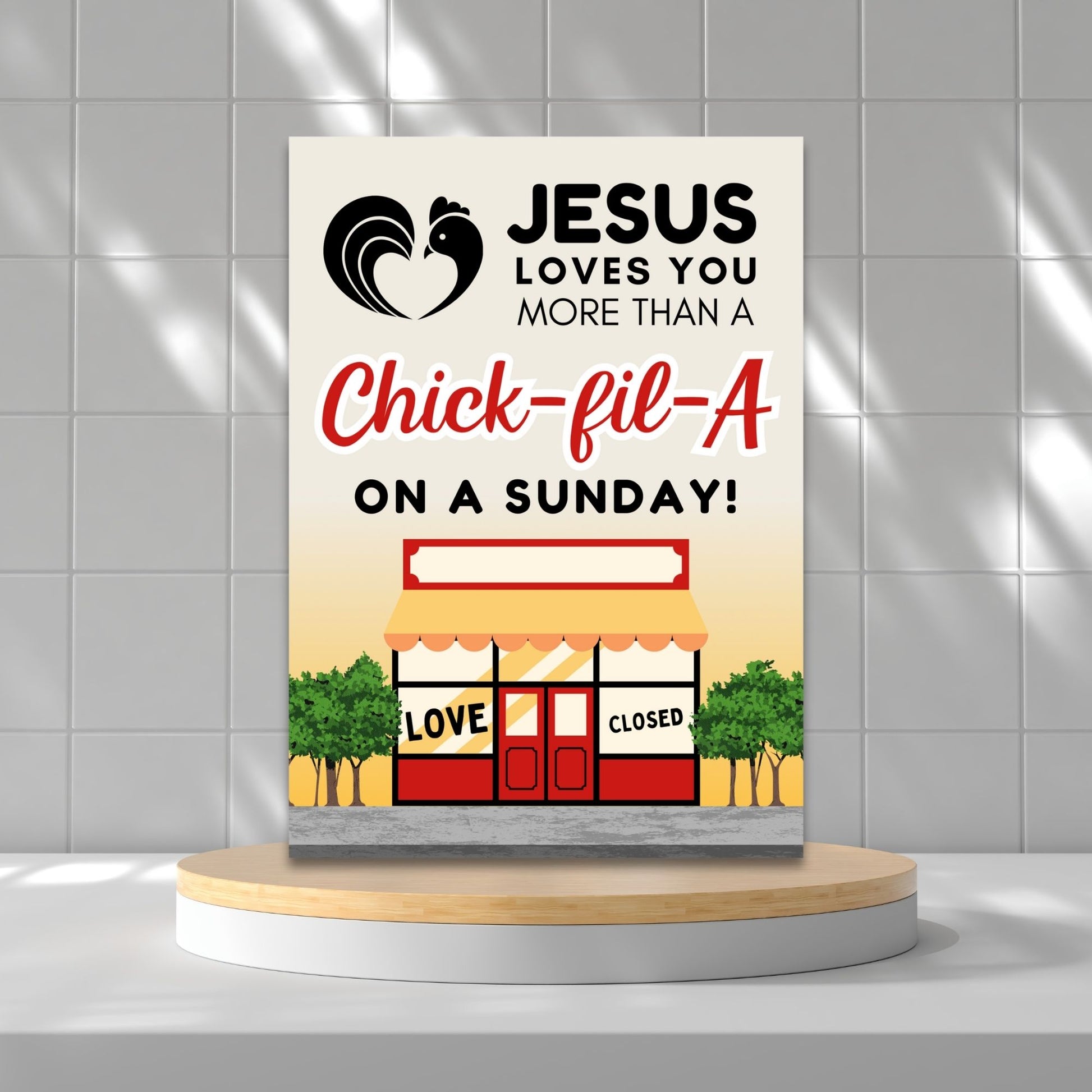 A beautifully designed Christian Valentine’s Day card featuring the phrase "Jesus Loves You More Than a Chick-fil-A on a Sunday." Perfect for church members, pastors, and loved ones who cherish faith-based humor. Instant download printable in 5x7 PDF format.