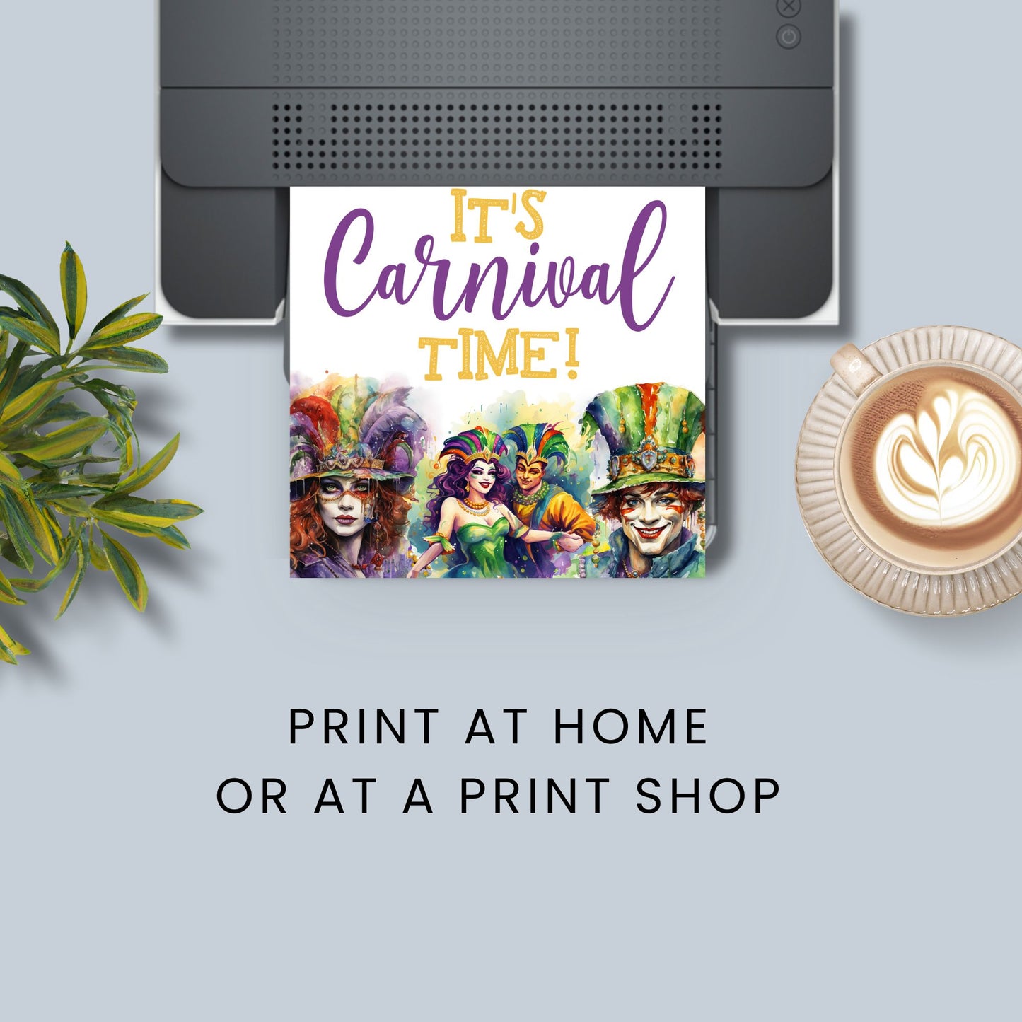 Printable Mardi Gras table signs featuring vibrant purple, gold, and green designs, perfect for themed party decor, drink stations, and festive event displays.