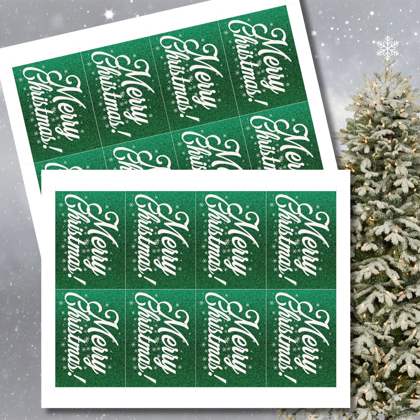 Printable Green and White Christmas Gift Tags | Festive Holiday Spirit | Given Crafted Wonders