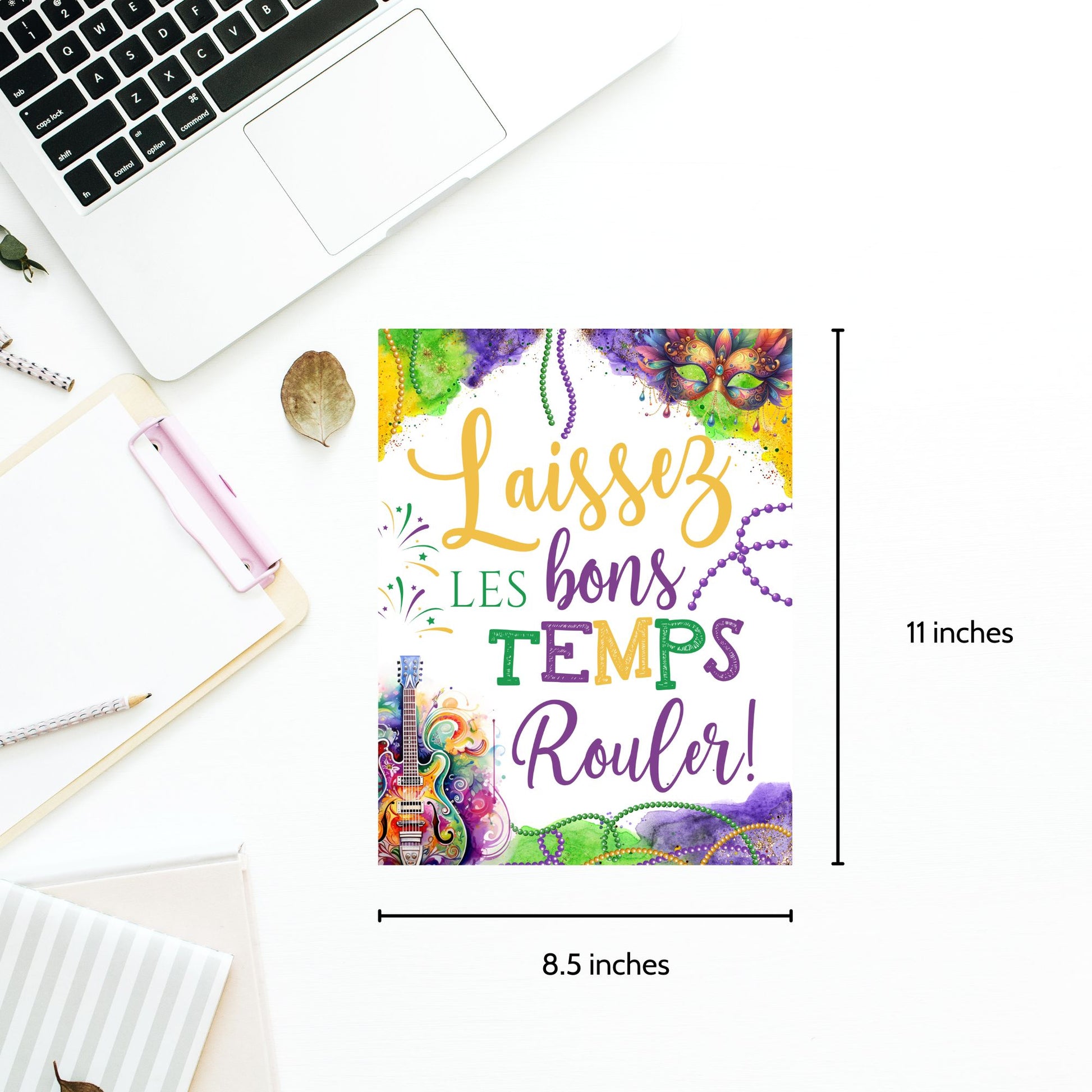 Printable Mardi Gras table toppers featuring classic Mardi Gras phrases in bold purple, gold, and green, perfect for party centerpieces and festive event decor.