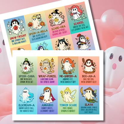 Once Upon a Boo – 16 Princesses gift tags! Printable & editable Halloween tags with spooky-cute princess designs. Perfect for treats & parties.