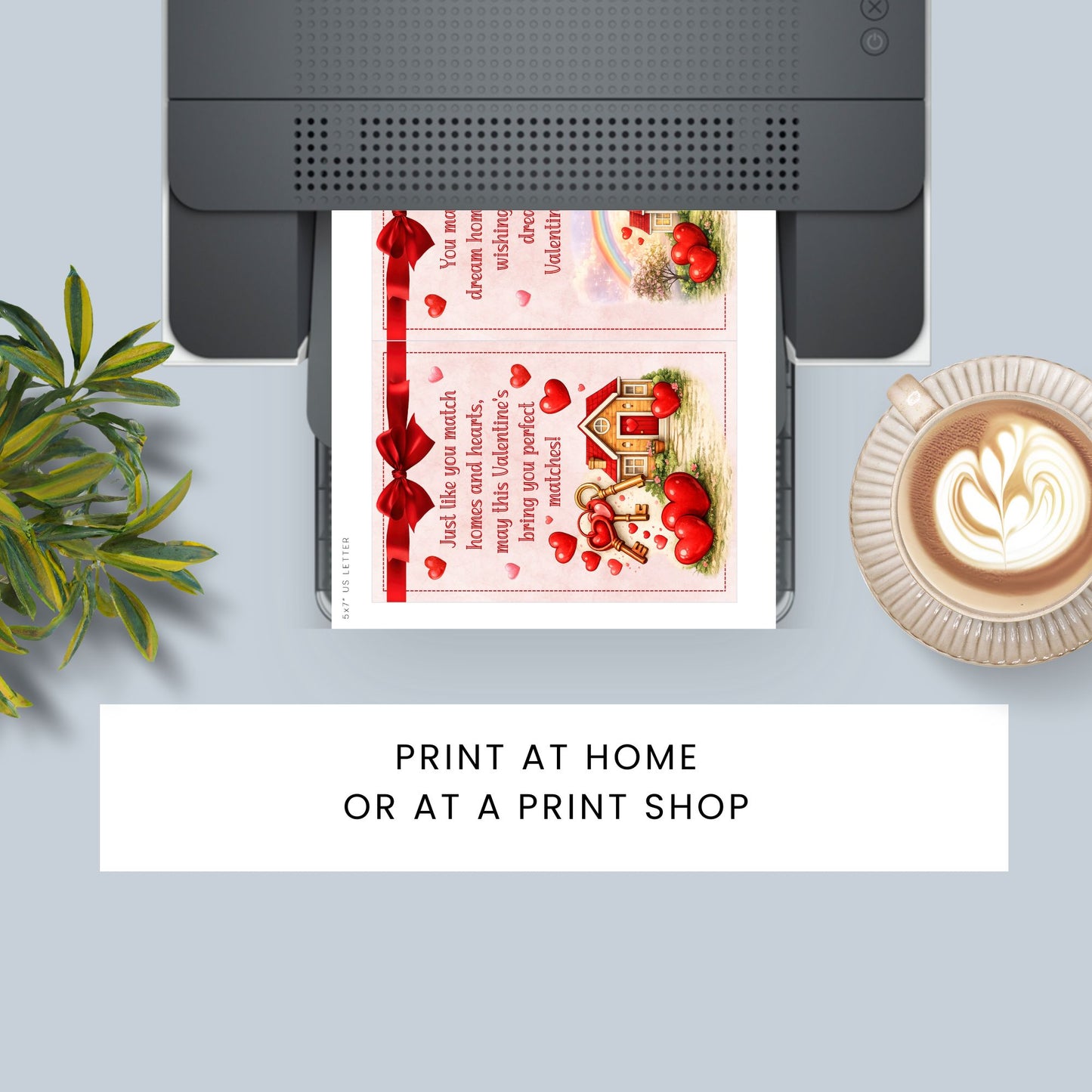 Printable Valentine’s Day cards for realtors featuring real estate themed illustrations, hearts, keys, and homes, designed as professional 5x7 thank you cards for real estate client appreciation.