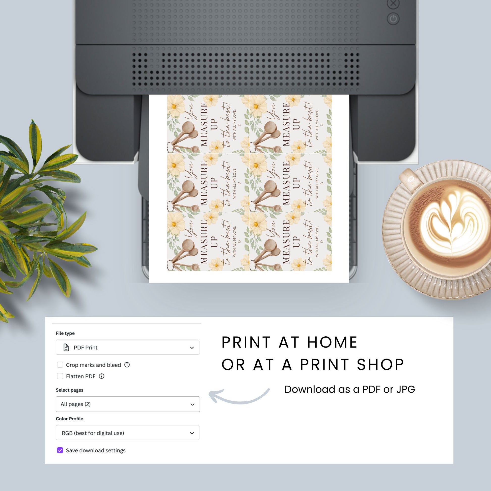 Printable and editable gift tag that reads “You Measure Up to the Best” with cute kitchen theme, perfect for caregivers, nurses, or staff appreciation.