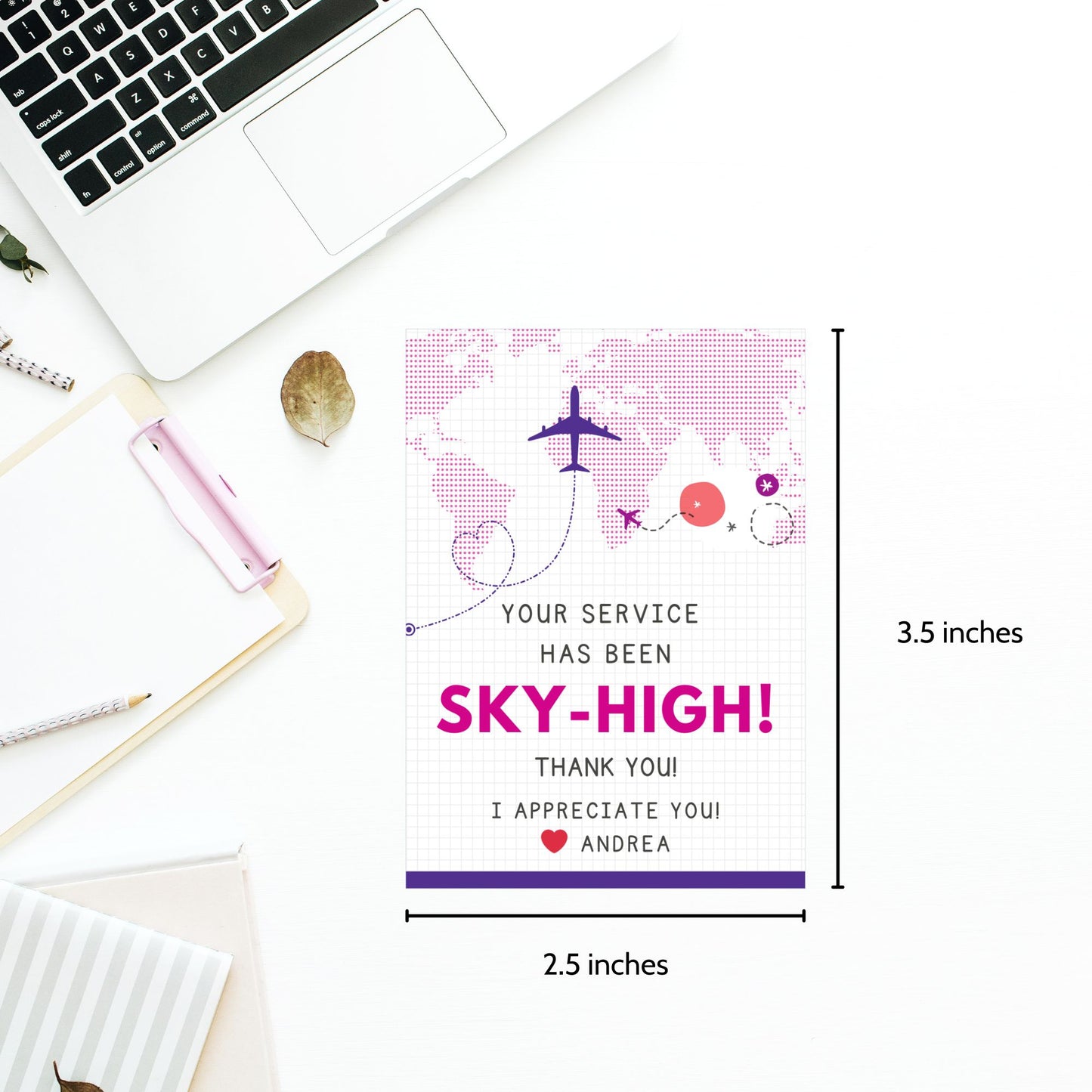 Printable tropical aviation thank you gift tags with airplane illustration and island-inspired colors, designed for flight crew appreciation gifts.