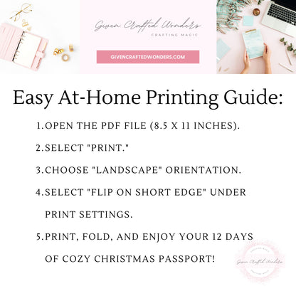 12 Days of Cozy Christmas Passport Printable | Cozy Holiday Journal | Mindful Winter Reflection Planner | 40-Page Hygge Christmas Activity Book