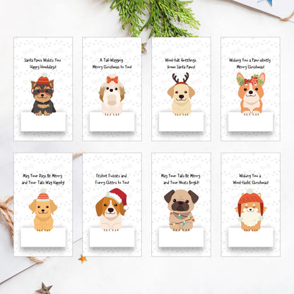 Cute Holiday Dogs Christmas Gift Tags - Set of 16 Festive and Fun Printable Tags for Unforgettable Gift-Giving