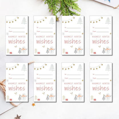 Pastel Christmas Minimalist Gift Tags - Set of 8 Printable Tags for Elegant and Contemporary Holiday Giving