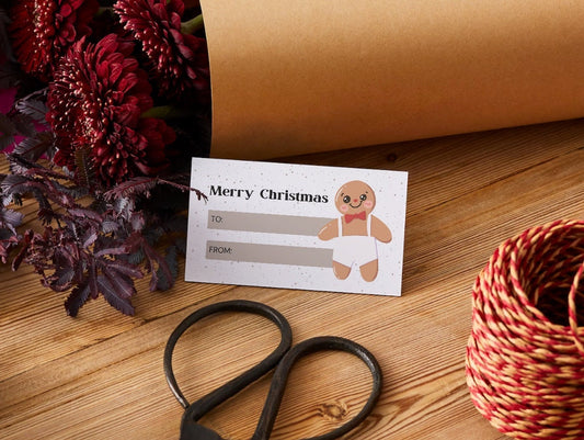 Cute Gingerbread Man Christmas Gift Tags - Set of 10 Printable Tags for Festive Holiday Goodies and Gifts