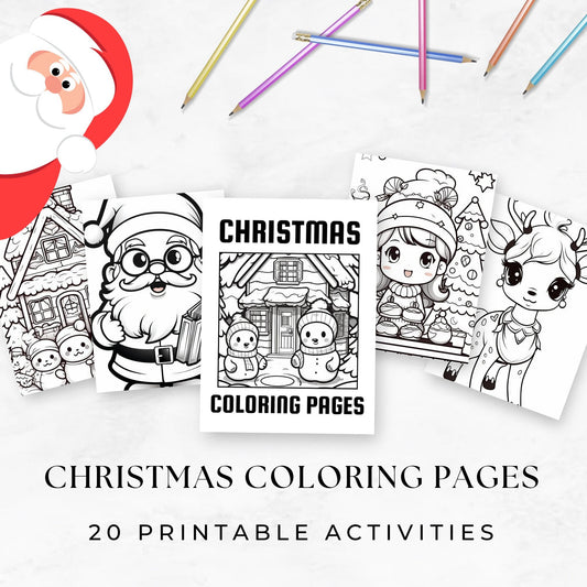 Festive Christmas Coloring Pages - 20-Page Coloring Book to Spark Holiday Creativity and Fun for All Ages