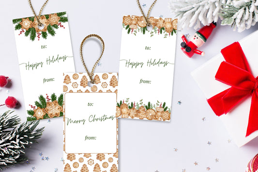 Gingerbread Tags | Christmas Tags | Gift Tags | Treat Tags | Instant Download | Hang Tags | Gingerbread - Printable Digital File