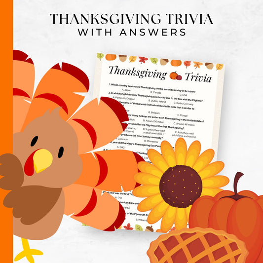 Thanksgiving Trivia | Fall Trivia Game | Thanksgiving Friendly Feud Game | Turkey Trivia | Thanksgiving Party Game | Thanksgiving Quiz