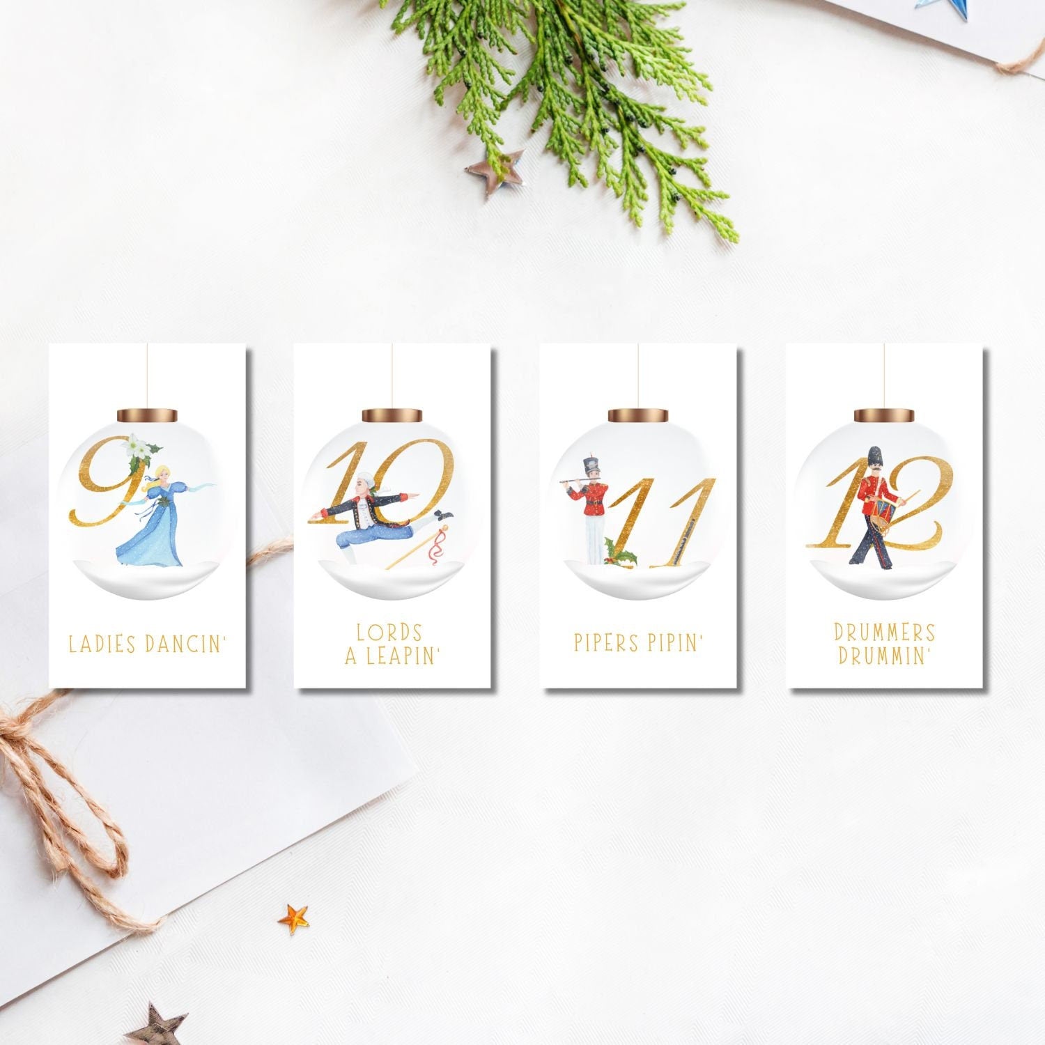 12 Days of Christmas Cards, Twelve Days of Christmas Tags, 12 Days of Christmas, 12 Days of Christmas Printable Gift Tags, Gifts Tags