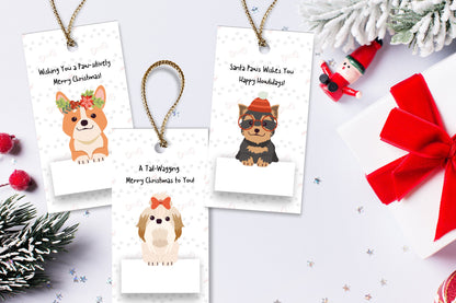 Cute Holiday Dogs Christmas Gift Tags - Set of 16 Festive and Fun Printable Tags for Unforgettable Gift-Giving