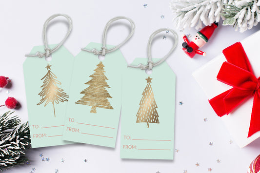 Pastel Christmas Tag | Editable Christmas Tag | Digital Gift Tags | December Daily | Printable Christmas Tag | Mint Holiday Tag