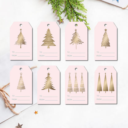 Pastel Christmas Tag | Editable Christmas Tag | Digital Gift Tags | December Daily | Printable Christmas Tag | Pink Holiday Tag