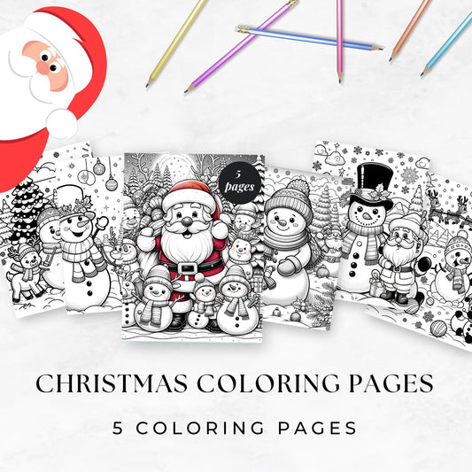 Christmas Coloring Pages | Printable Christmas Coloring Book | Snowman Coloring Pages | Printable Coloring Pages | Digital Download