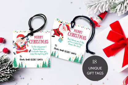 Secret Santa Gift Tags Printable | Work Gifts | Surprise Santa Gift Tags Printable | Secret Santa Gift Ideas