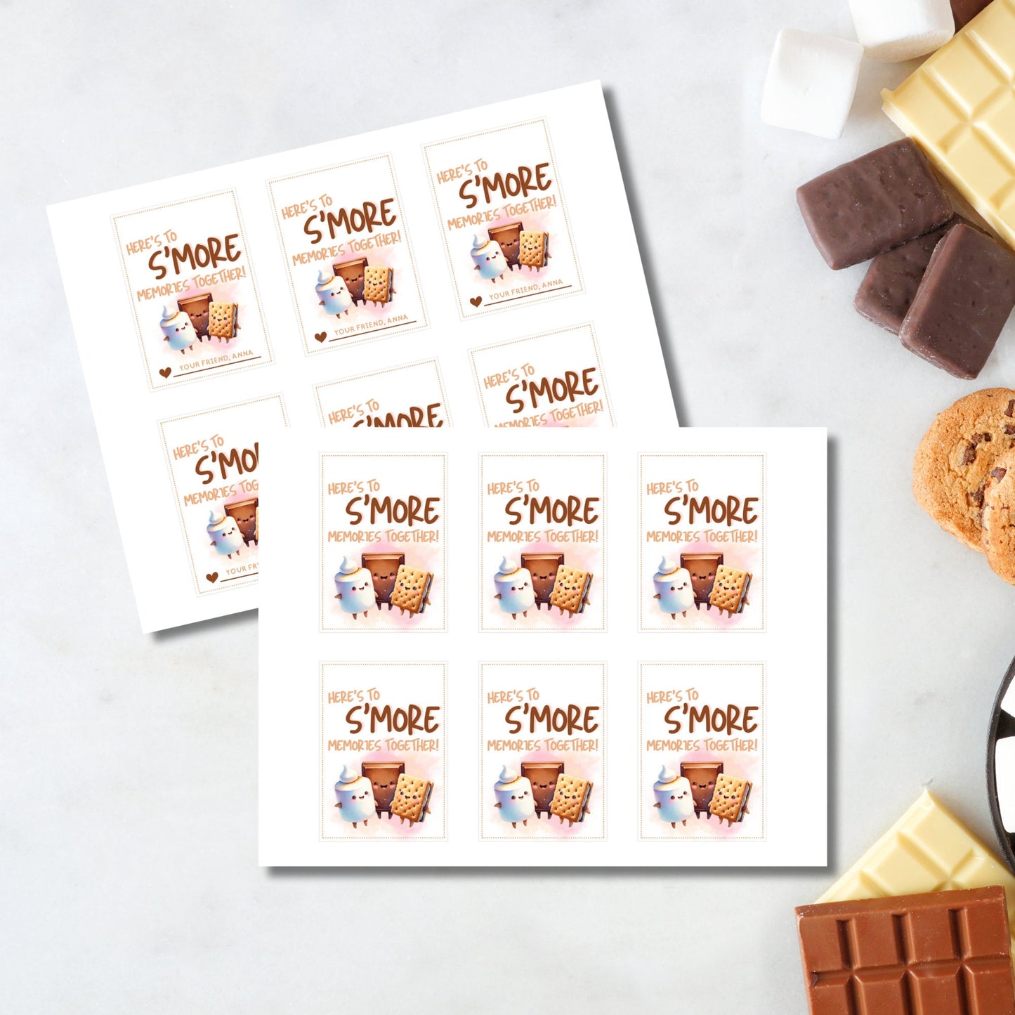 Christmas Smores Tag, Friends Teacher PTO Nurse Staff, Printable Valentine Tag, Smores Party Kit, Printable Smores Party Favor Tag