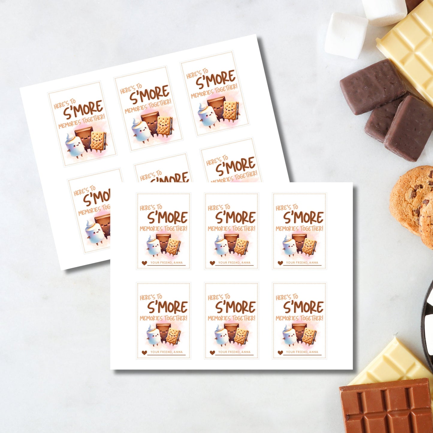 Christmas Smores Tag, Friends Teacher PTO Nurse Staff, Printable Valentine Tag, Smores Party Kit, Printable Smores Party Favor Tag