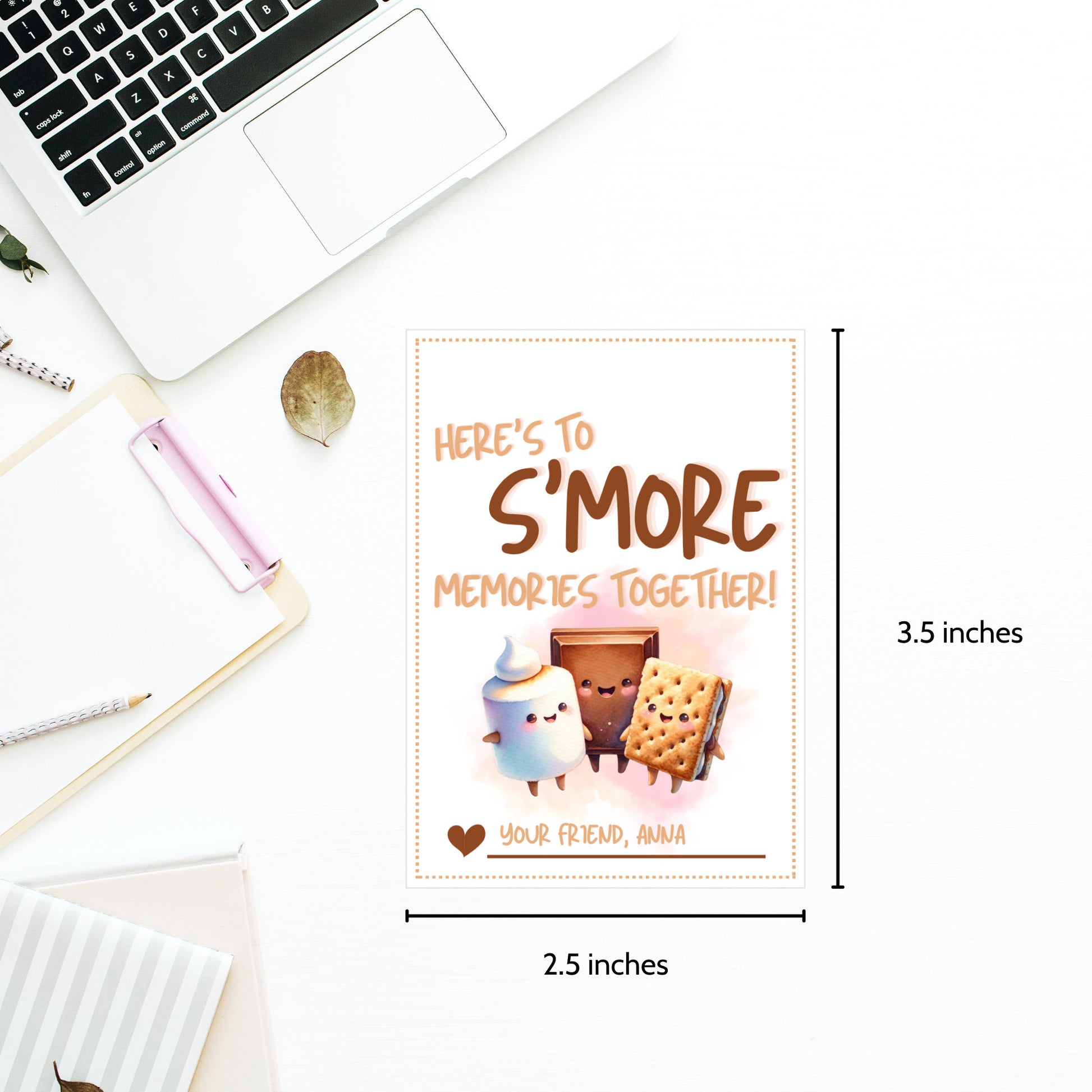 Christmas Smores Tag, Friends Teacher PTO Nurse Staff, Printable Valentine Tag, Smores Party Kit, Printable Smores Party Favor Tag