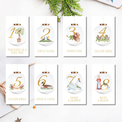 12 Days of Christmas Cards, Twelve Days of Christmas Tags, 12 Days of Christmas, 12 Days of Christmas Printable Gift Tags, Gifts Tags