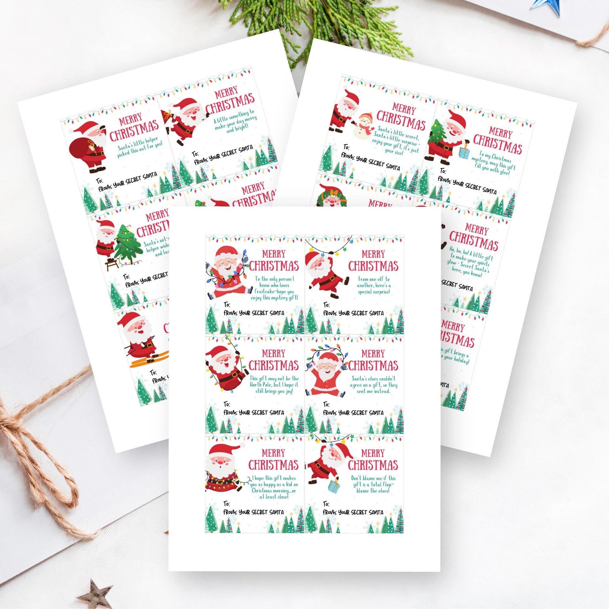 Secret Santa Gift Tags Printable | Work Gifts | Surprise Santa Gift Tags Printable | Secret Santa Gift Ideas