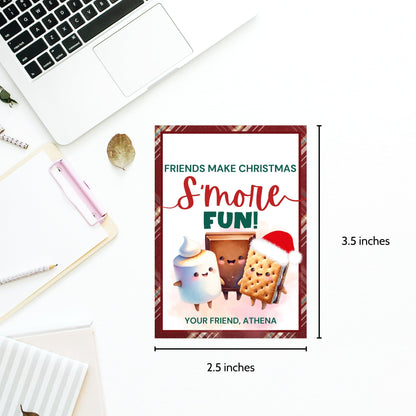 Friends Make Christmas Smore Fun, Christmas Smore Tag Printable, Christmas Favor Tags, Holiday Treats For Classroom, Christmas Class Gifts