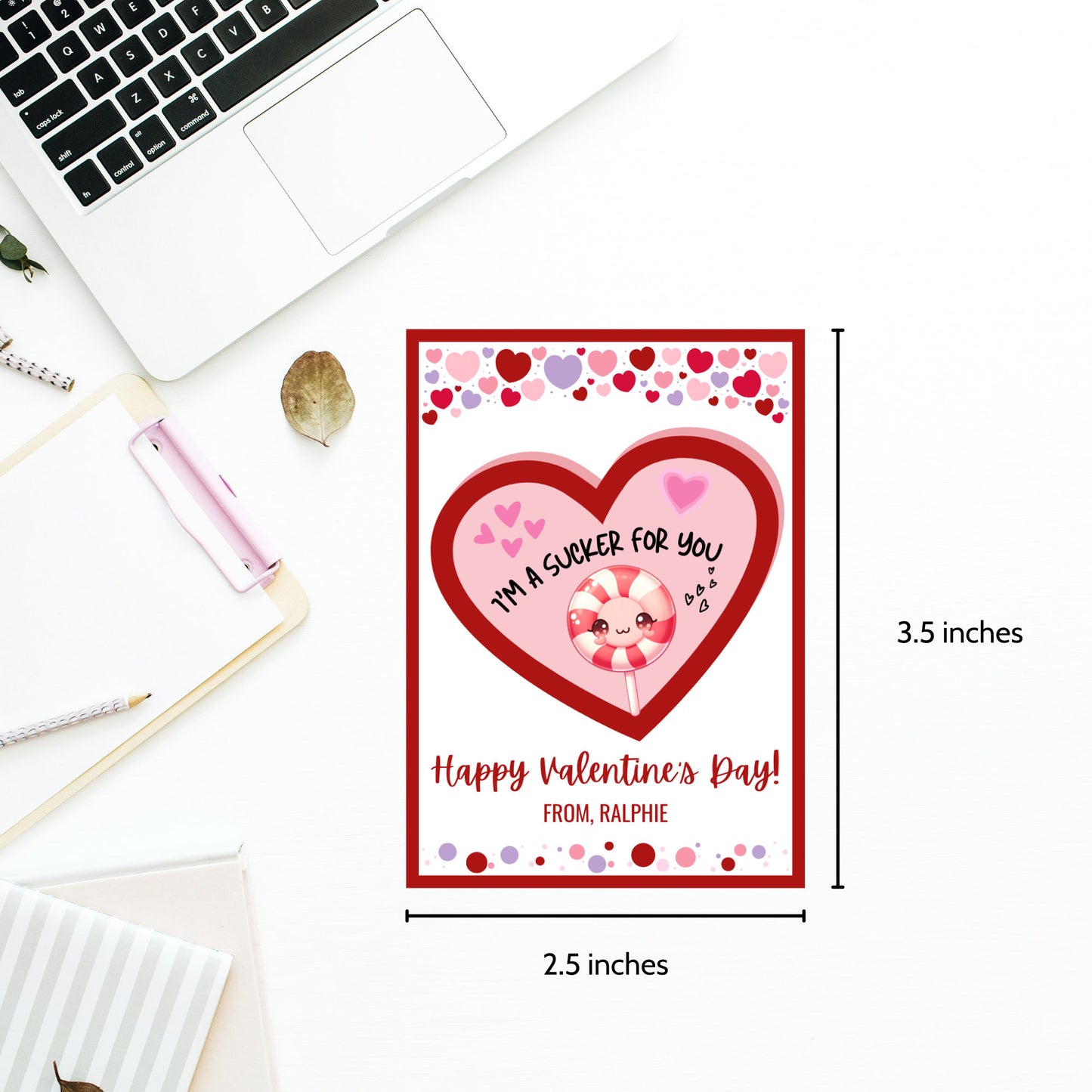 Sucker Valentine Printable Tag, I'm A Sucker For You, Classroom Valentine, Lollipop Valentine Tag, School Tag, School Valentine