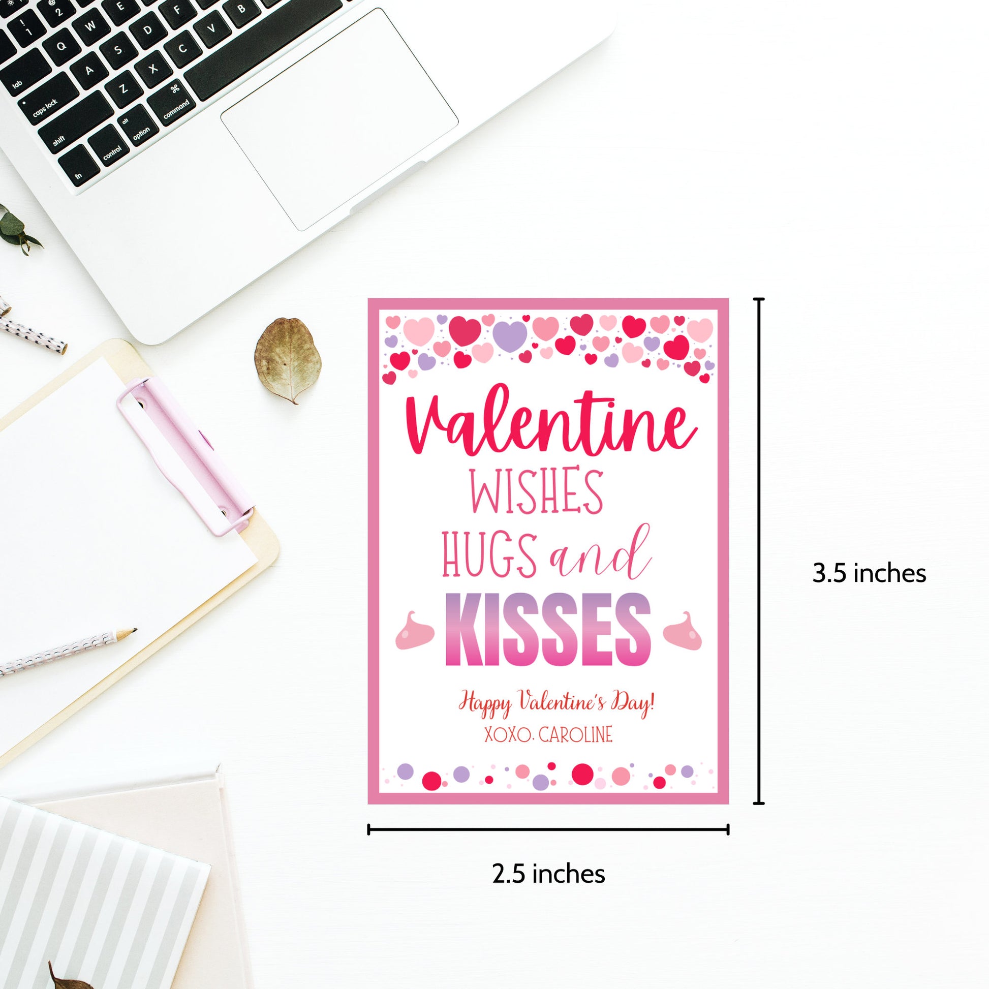 Instant Download | Hersheys Kisses Valentine Tag | Hugs And Kisses Gift Tags | Valentines Day Xoxo Tag | Printable Valentine