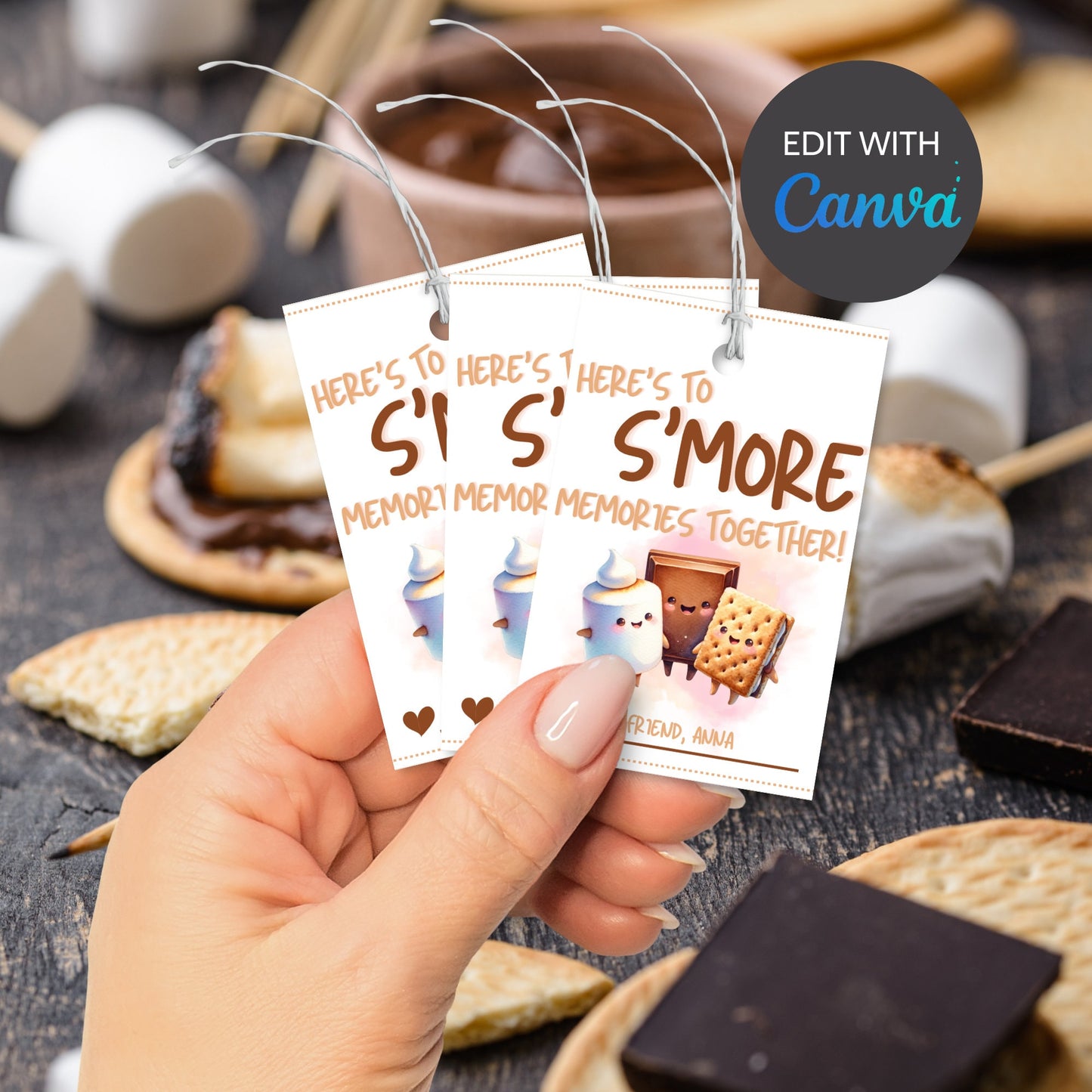 Christmas Smores Tag, Friends Teacher PTO Nurse Staff, Printable Valentine Tag, Smores Party Kit, Printable Smores Party Favor Tag