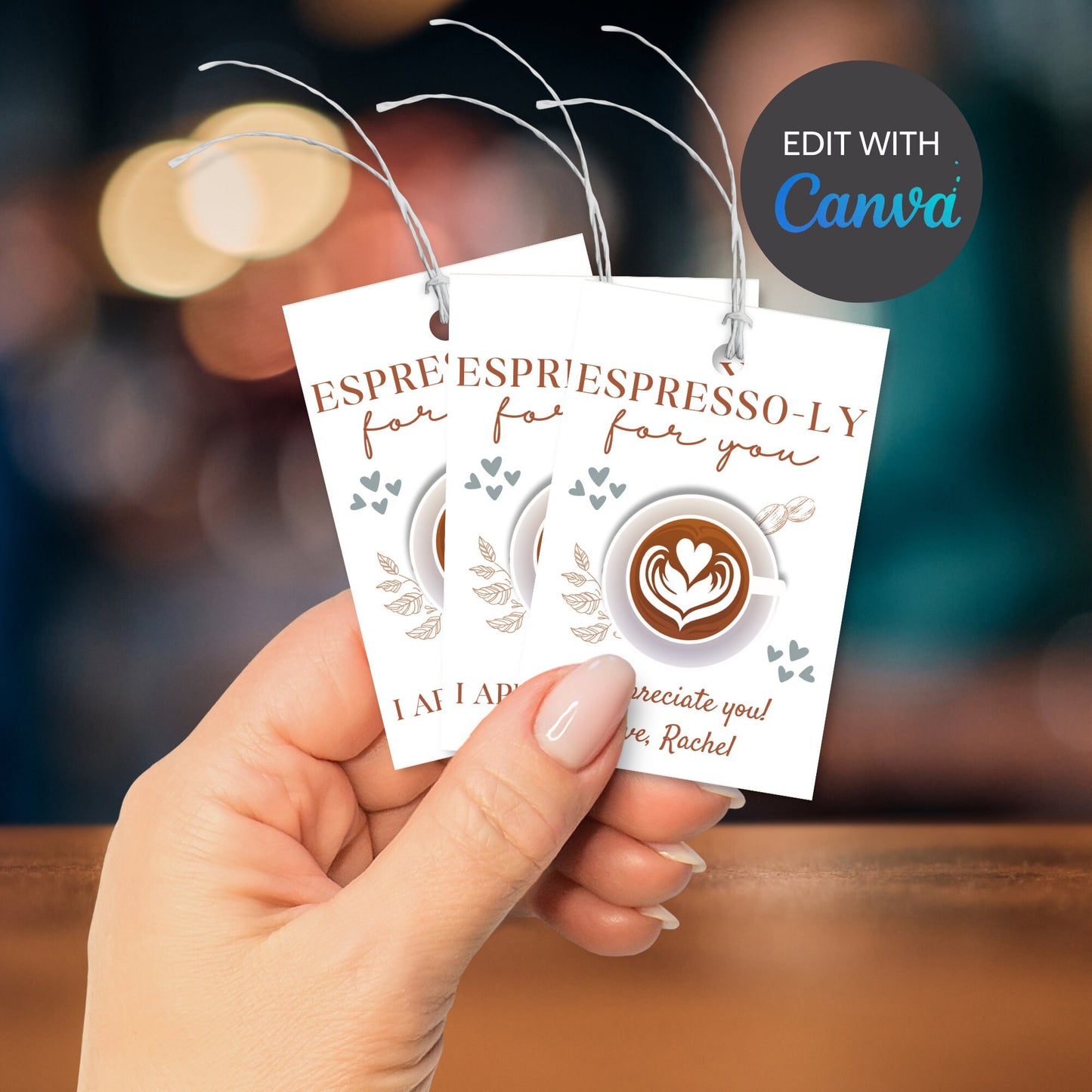 Coffee Gift Tag | Thank You | Coffee Gift Card | Teacher Appreciation Gift | Teacher Coffee Gift | Espresso-Ly for You Tag