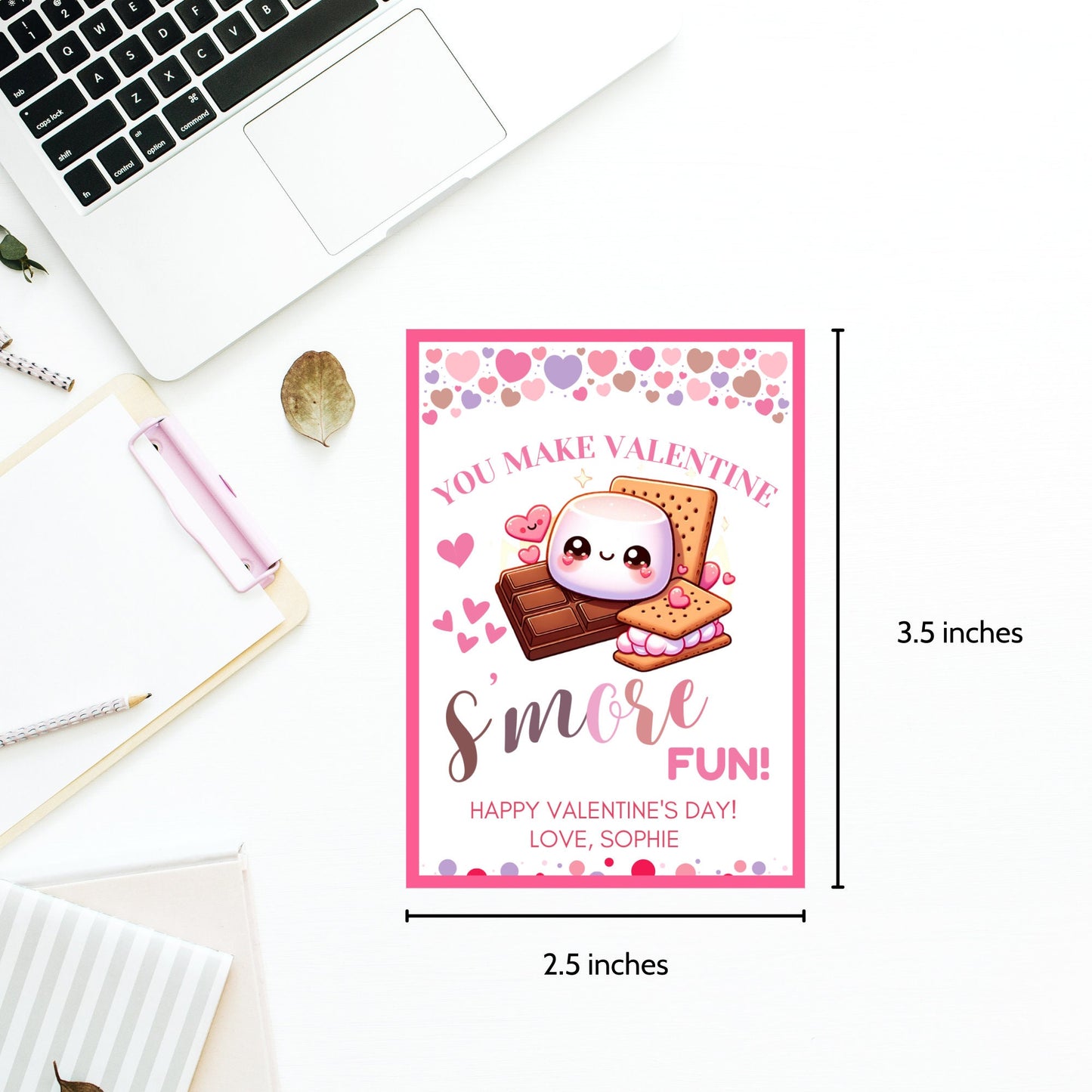 Printable You Make Valentine Smore Fun | Instant Download | Editable | Smores Bar | Smores Valentine Tag | Teacher Smores | Friend Smores