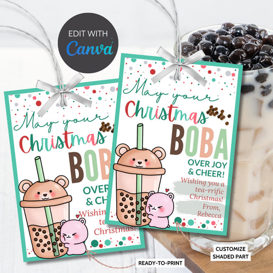 Bubble Tea Christmas | Boba Tea Gift | Boba Lover | Milk Tea Gift | Cute Christmas Card | Milk Tea Holiday | Christmas Boba | Christmas Gift