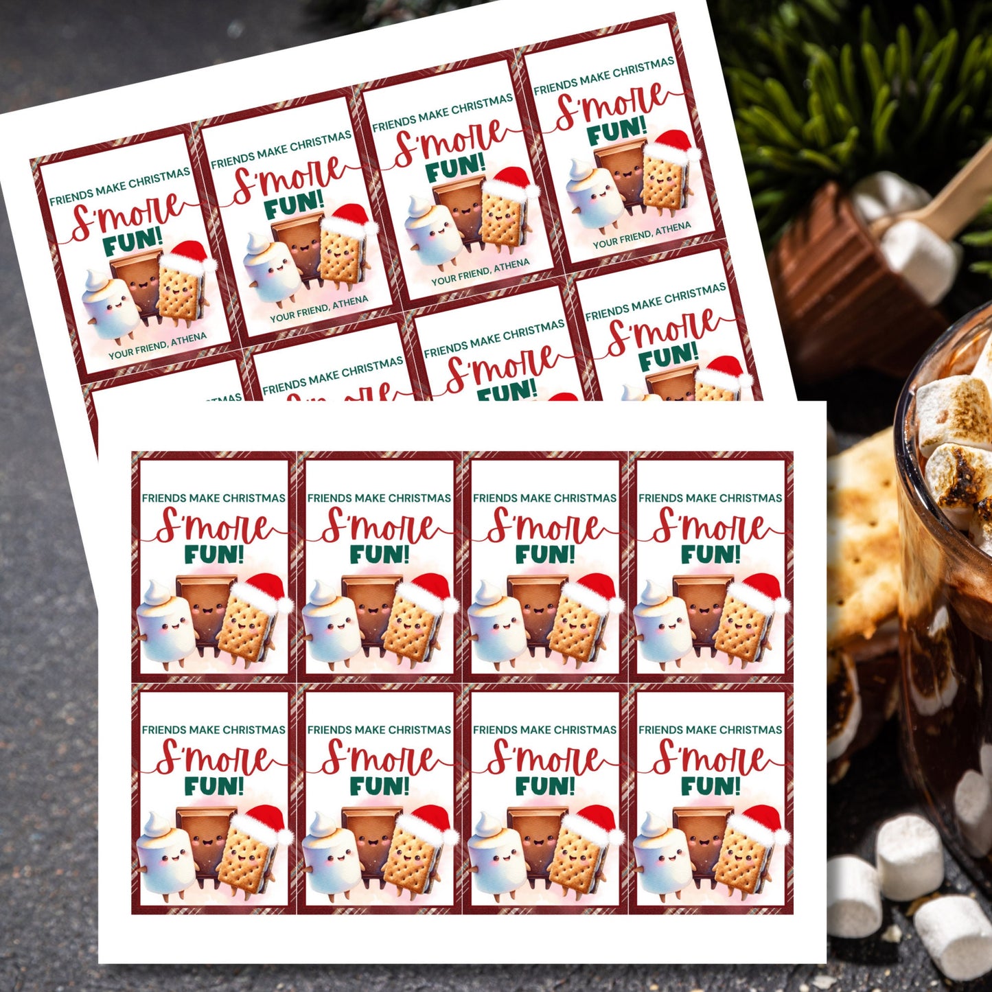 Friends Make Christmas Smore Fun, Christmas Smore Tag Printable, Christmas Favor Tags, Holiday Treats For Classroom, Christmas Class Gifts