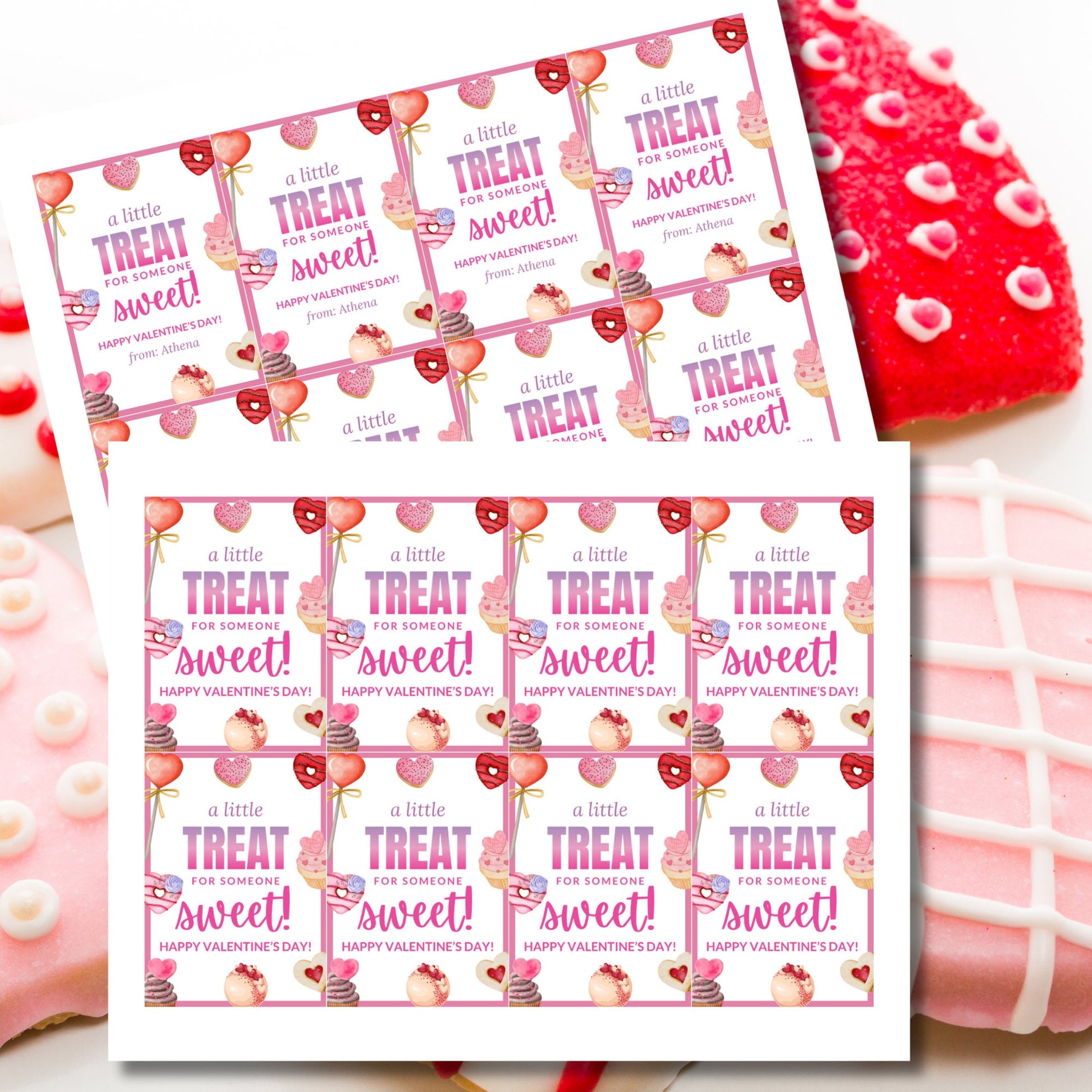 Cookie Tags | Printable Valentine Treat Tag | Valentine&#39;S Day Tags | Instant Download | Pto Editable Template | Valentines Favor Tag