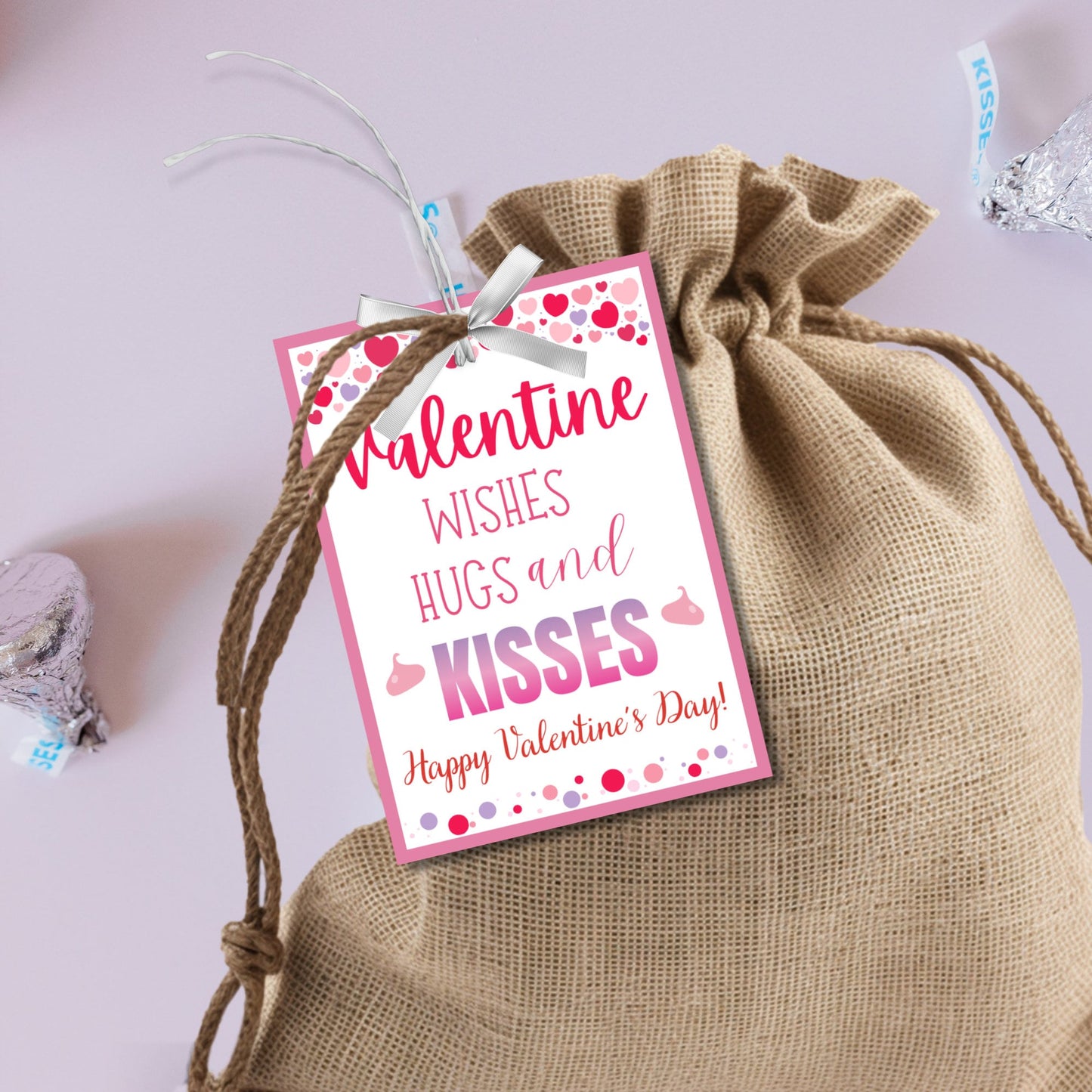 Instant Download | Hersheys Kisses Valentine Tag | Hugs And Kisses Gift Tags | Valentines Day Xoxo Tag | Printable Valentine