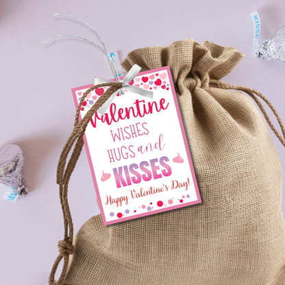 Instant Download | Hersheys Kisses Valentine Tag | Hugs And Kisses Gift Tags | Valentines Day Xoxo Tag | Printable Valentine