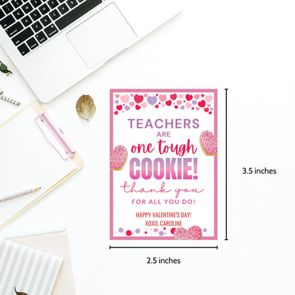 Cookie Valentine Tags | One Tough Cookie | Nurse Cookie | Teacher Cookie | Printable Valentines Tag | Edit Now | Valentines School