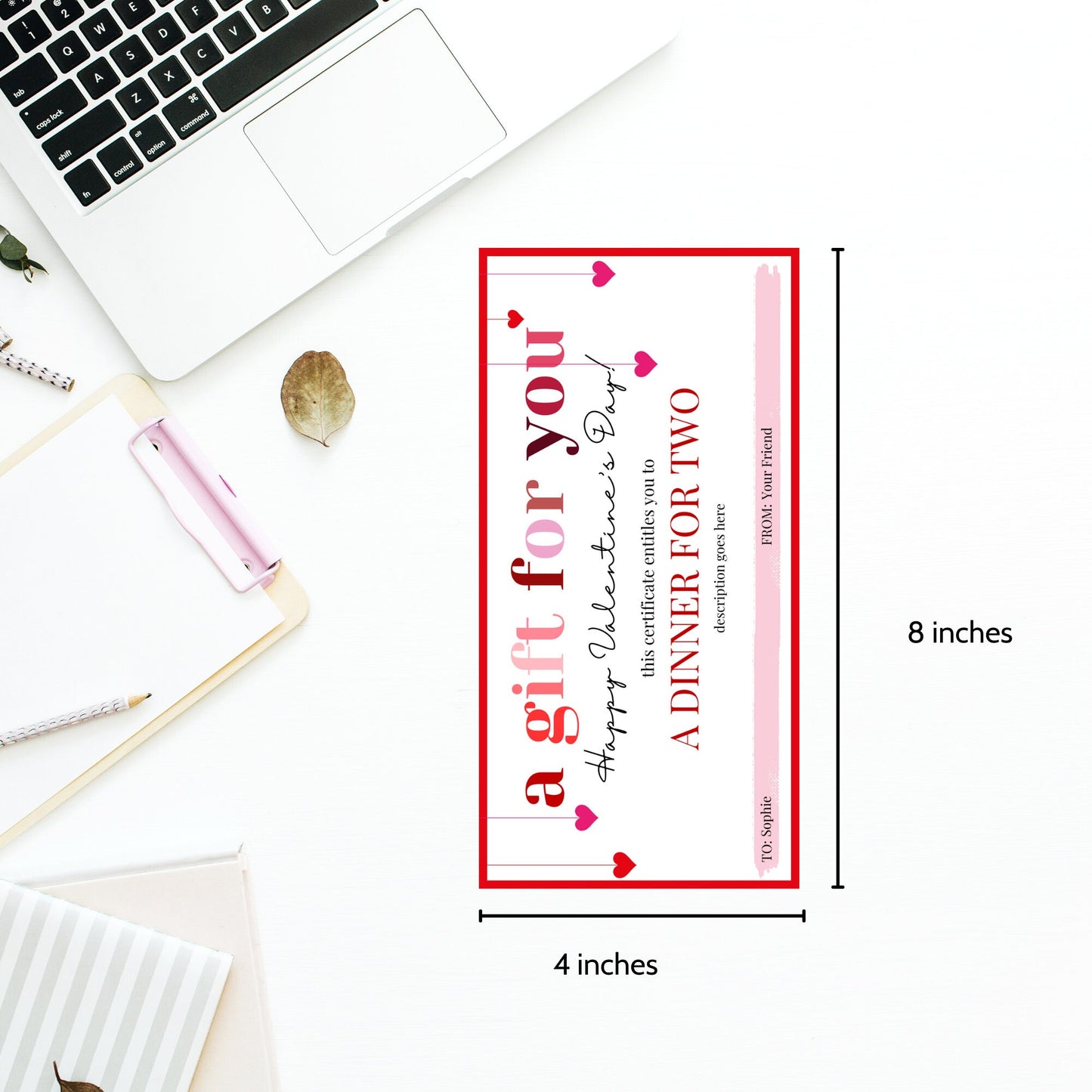 Printable Love Coupon Voucher | Instant Download | V Day Gift Certificate | Valentine’s Day Gift | Vday Gift