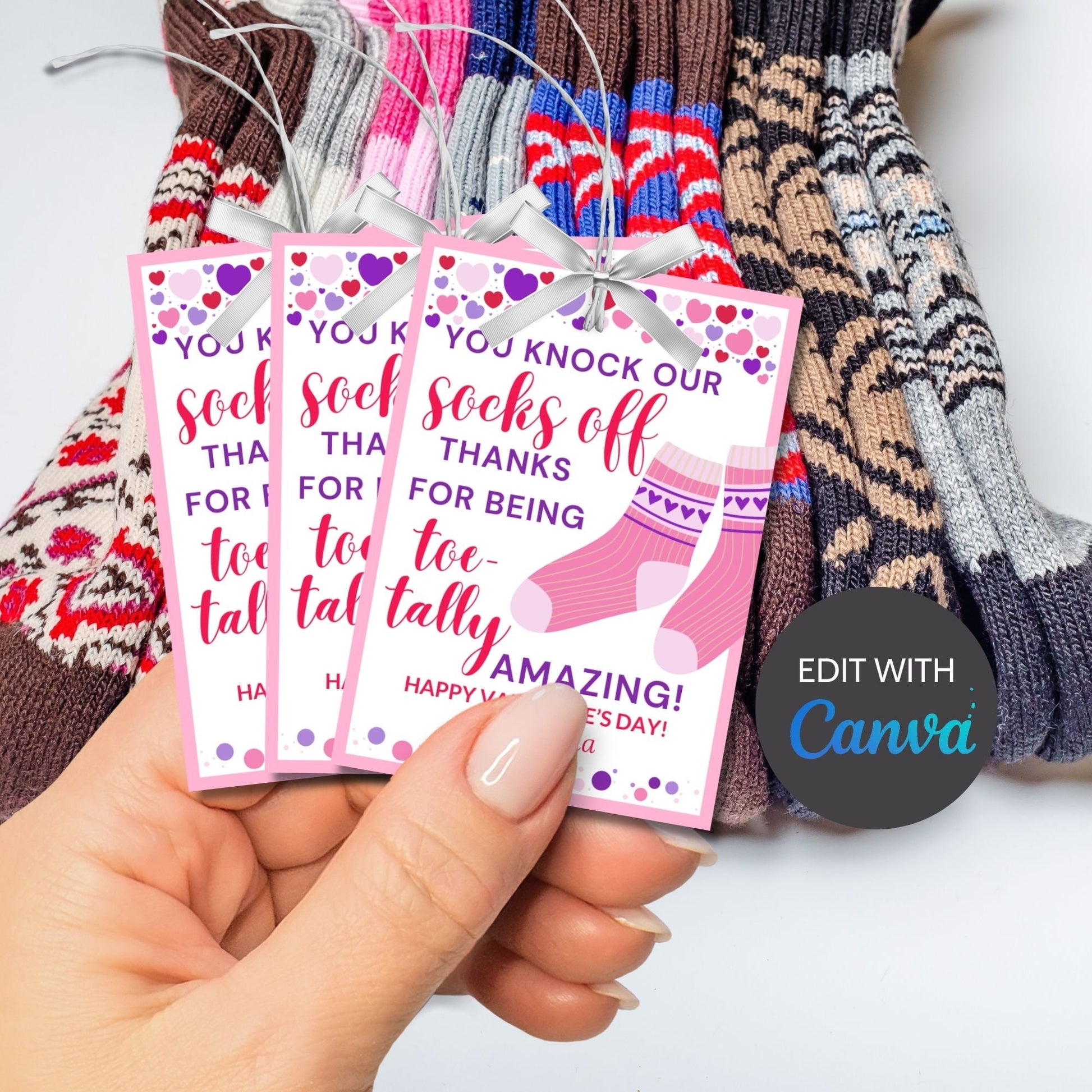 Printable Socks Tag | Valentines Day | Instant Download | VDay Party Diy Printable Tags | Friend Classmate Coworker | Valentines Gift Tags