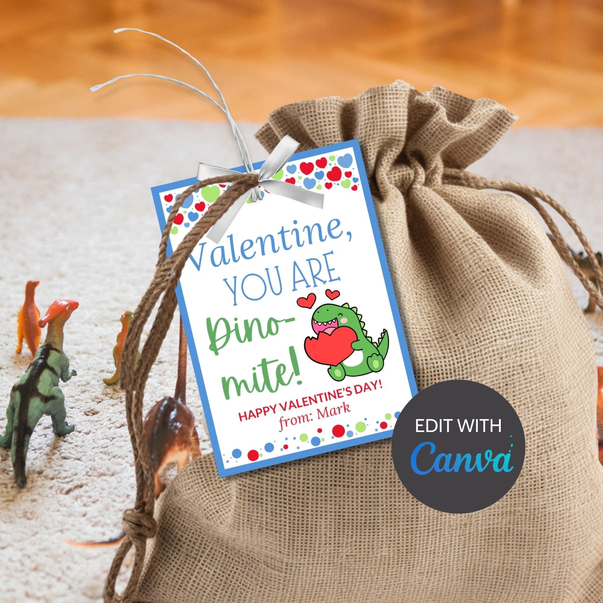 Printable Dinosaur Valentines Day Tag From Boy | Dino-Mite Valentine | Printable Valentine | V Day Cards Dinosaur Valentine Favor Tags