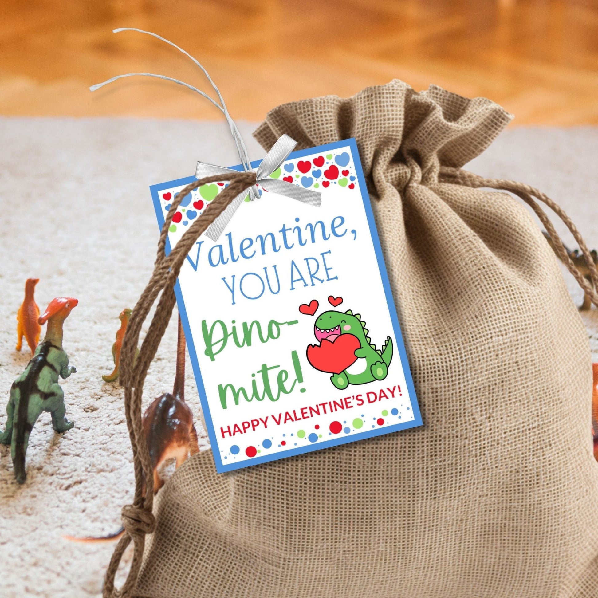 Printable Dinosaur Valentines Day Tag From Boy | Dino-Mite Valentine | Printable Valentine | V Day Cards Dinosaur Valentine Favor Tags