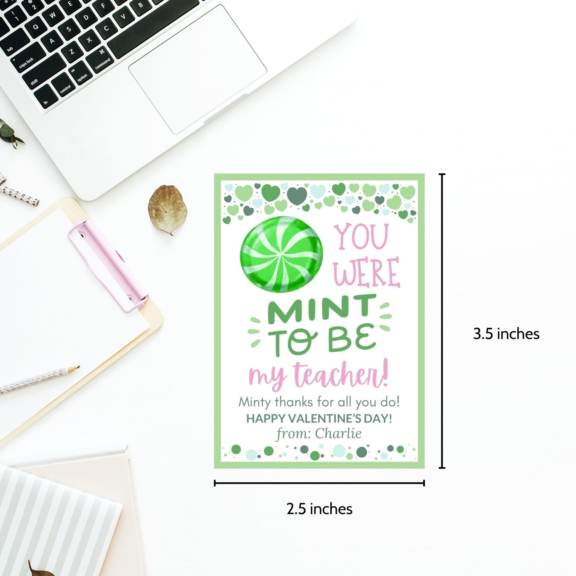 Printable Valentines Mint Tags | You Were Mint To Be | Thank You Gift Label | Canva Template | Instant Download | Valentine Gift Tag