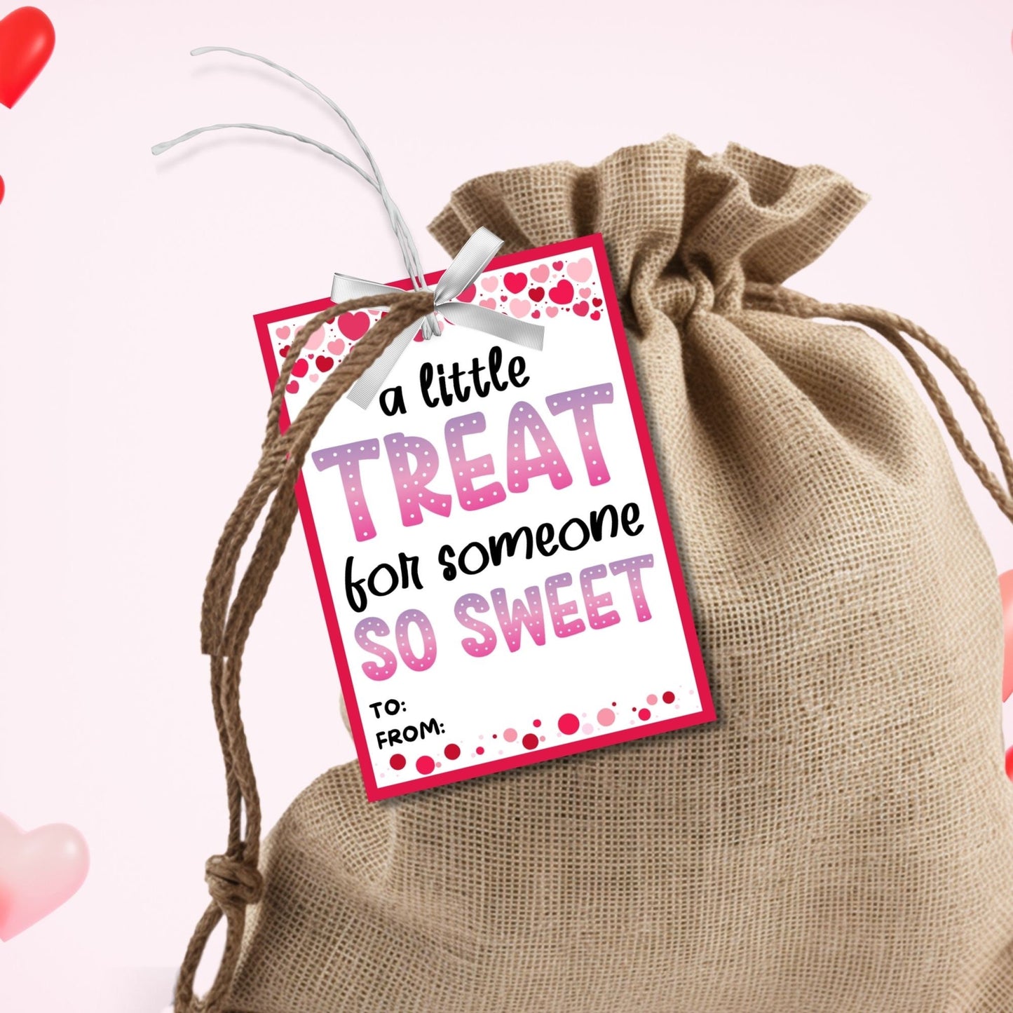 Sweet Treat Valentine Cookie Chocolate Printable Gift Tag Label | Teacher Nurse Friend Appreciation Class Kid School Business Editable Favor