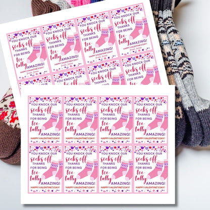 Printable Socks Tag | Valentines Day | Instant Download | VDay Party Diy Printable Tags | Friend Classmate Coworker | Valentines Gift Tags